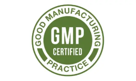 GMP certified manufacturing facility badge